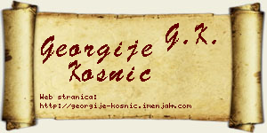 Georgije Kosnić vizit kartica